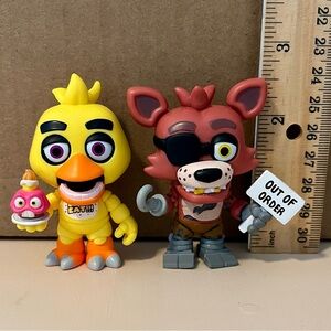 2 Five Nights At Freddy's FNAF Funko Mystery Minis 10th Anniversary Chica & Foxy